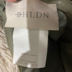 Moss green satin dress from BHLDN